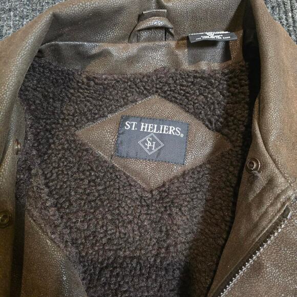 Vintage 90s Brown Bomber jacket with Sherpa lining. Mens XL - Picture 4 of 6